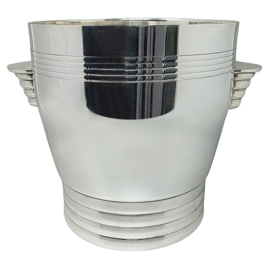 1930s Art Deco Ice Bucket by Vuillermet in Silver Plated.Made in France