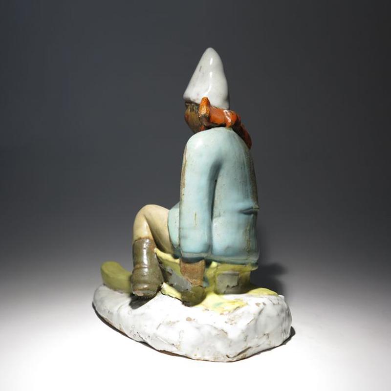 1930s Gorgeous Boy with Sledding Sculpture by Cséfalvay In Good Condition For Sale In Milan, IT