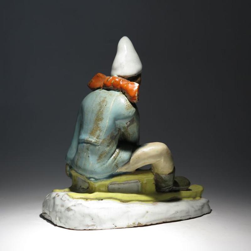 Mid-20th Century 1930s Gorgeous Boy with Sledding Sculpture by Cséfalvay For Sale