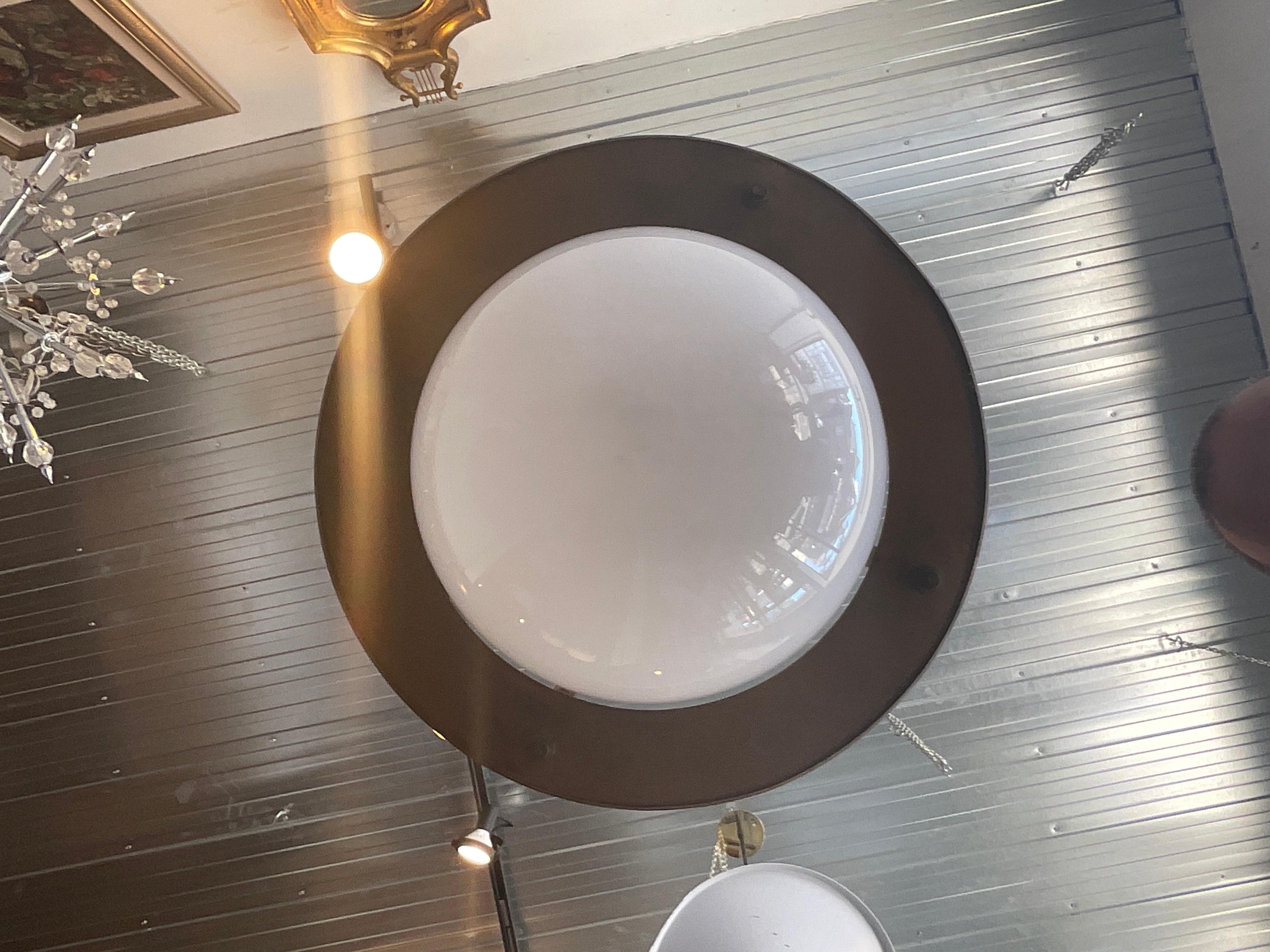 1930s Gothic White Glass Globe Iron Framed Chandelier For Sale 7