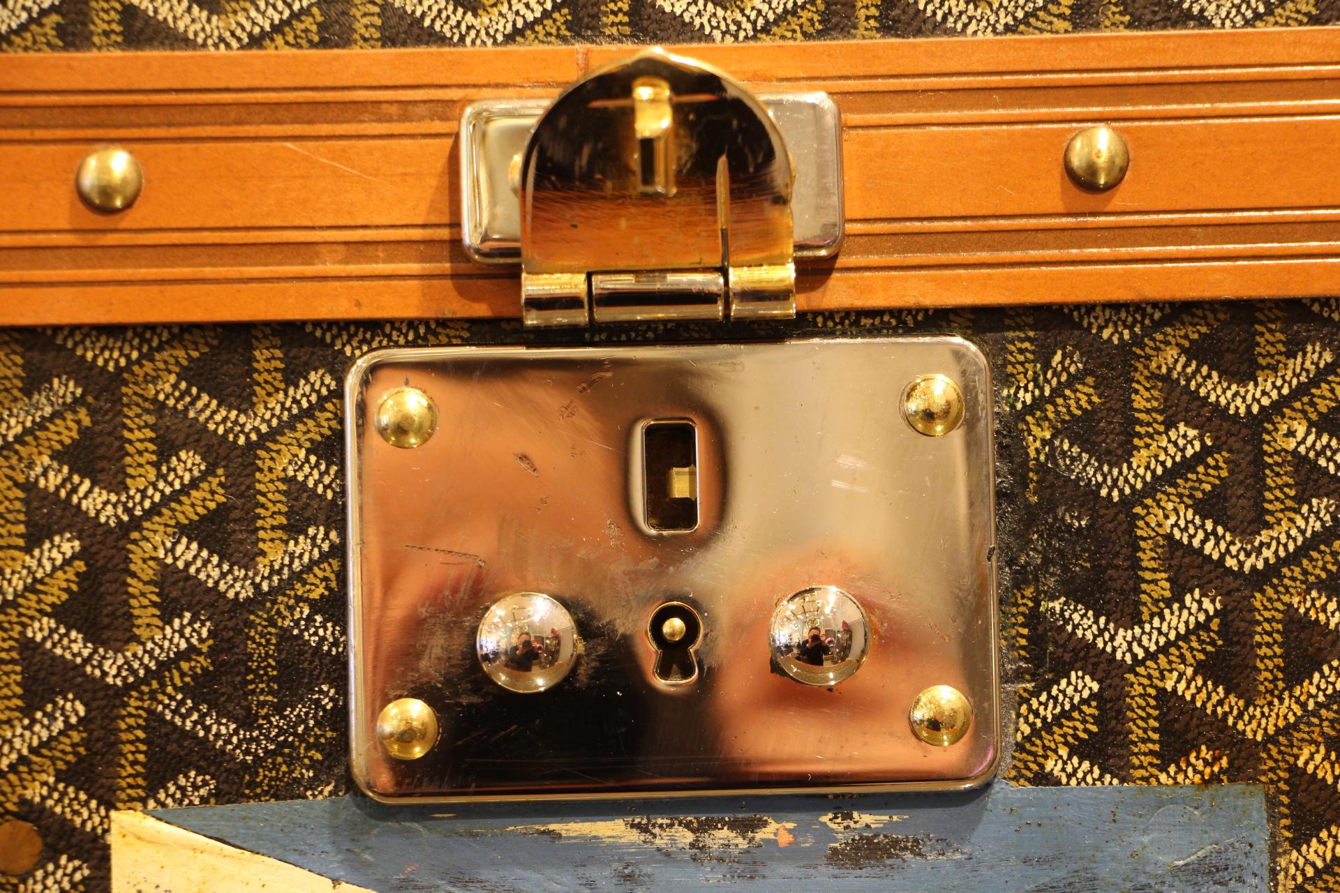 1930s Goyard Jewelry Case, Goyard Trunk, Goyard Train Case 10