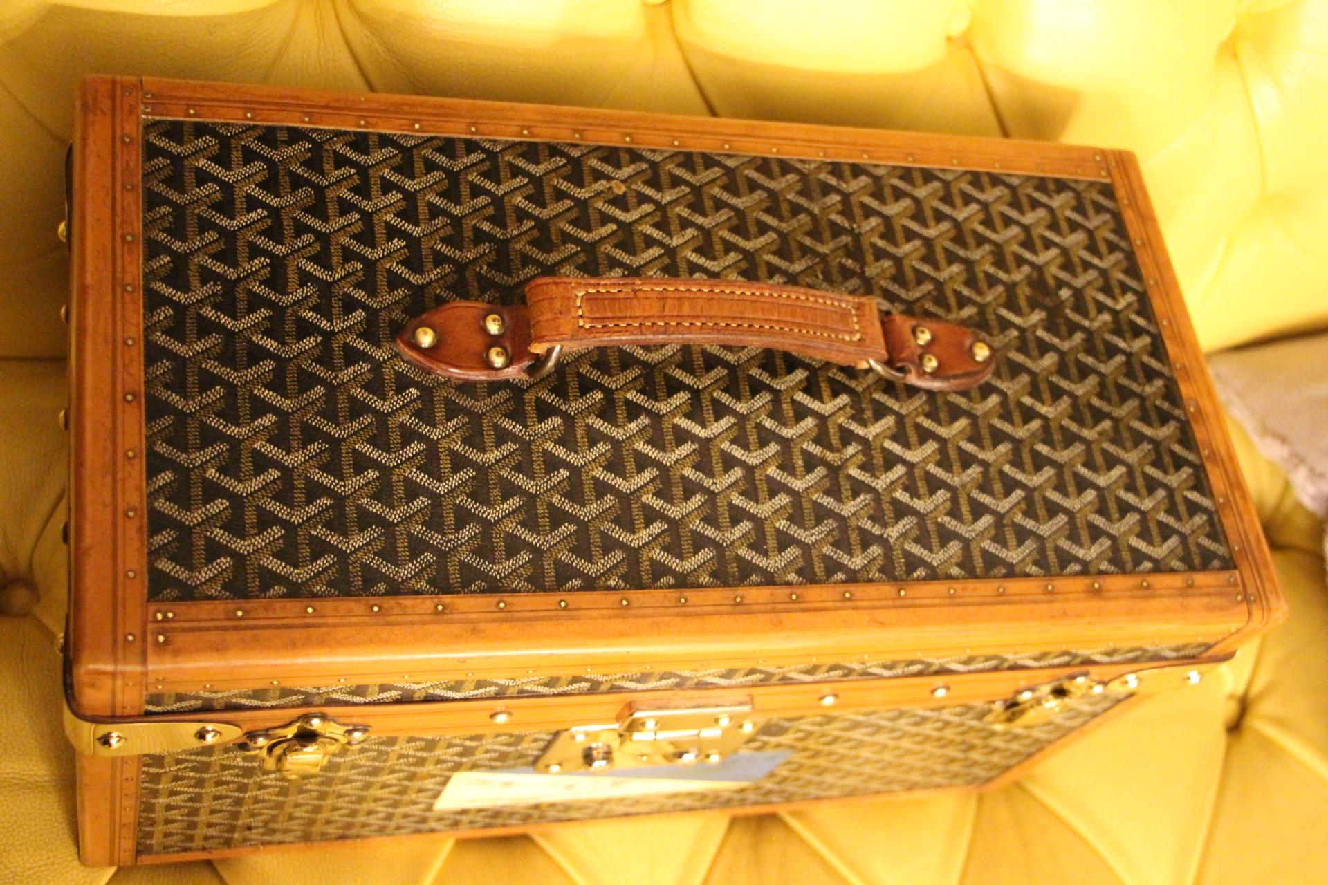 French 1930s Goyard Jewelry Case, Goyard Trunk, Goyard Train Case