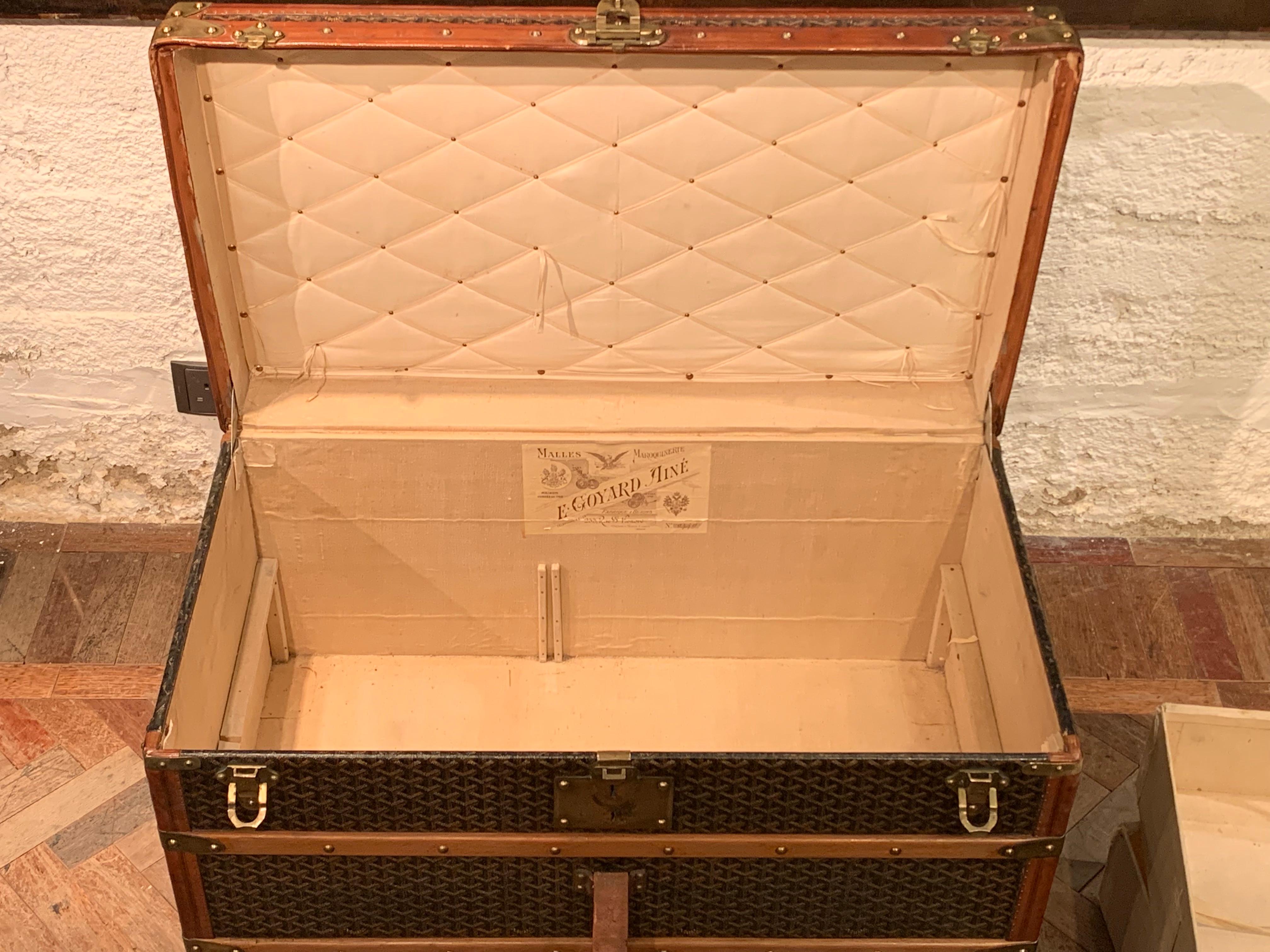 1930's Goyard Steamer Trunk 7