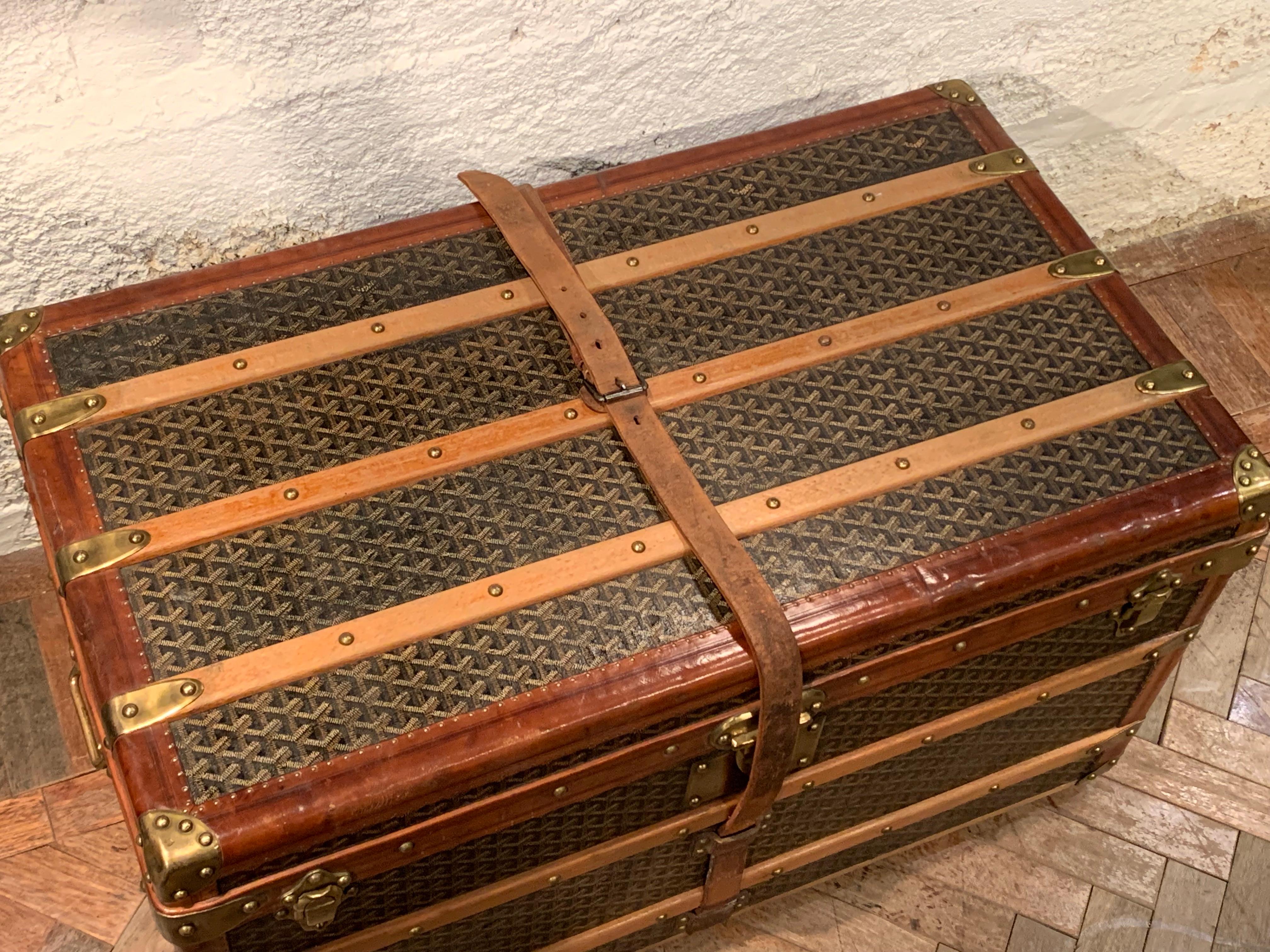 French 1930's Goyard Steamer Trunk