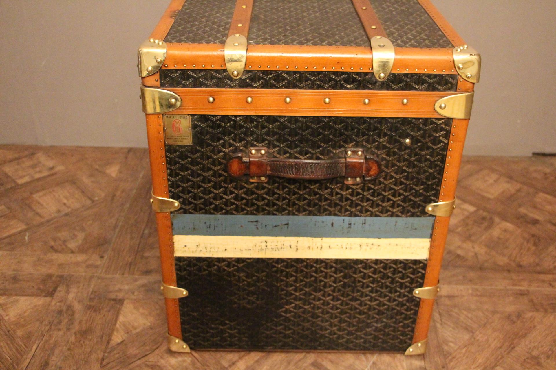 1930s Goyard Trunk, Goyard Steamer Trunk In Good Condition In Saint-Ouen, FR