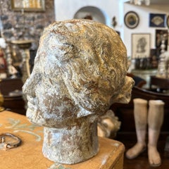 1930s Greek Roman Style Hand-Crafted Terracotta Sicilian Woman Head