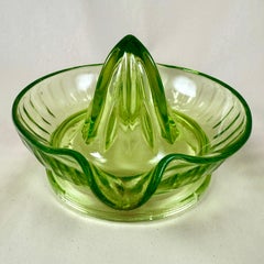 1930s Green Uranium Glass Citrus Reamer or Juicer