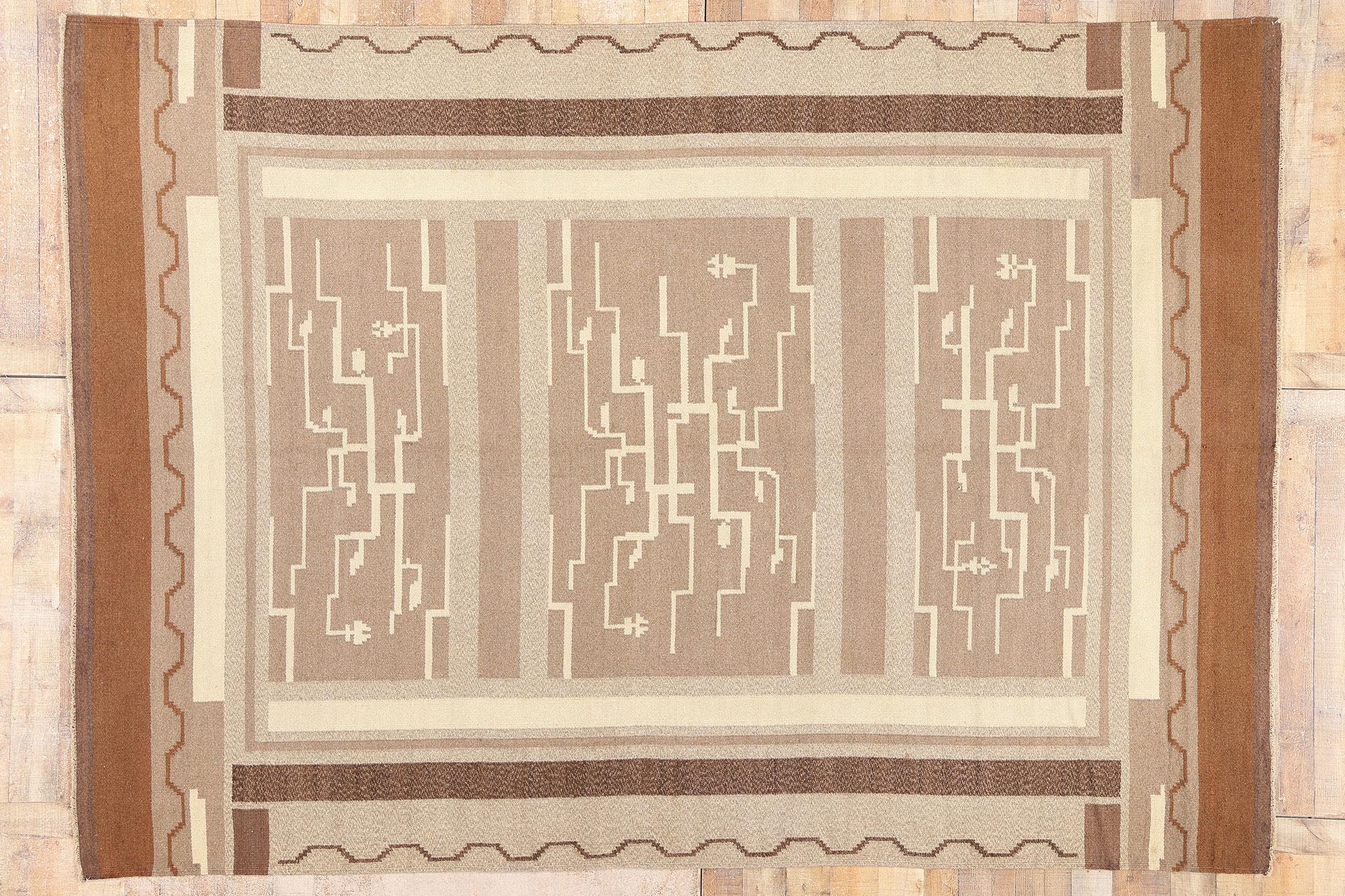 Tappeto a trama piatta finlandese Greta Skogster-Lehtinen del 1920 con stile nordico moderno in vendita 1