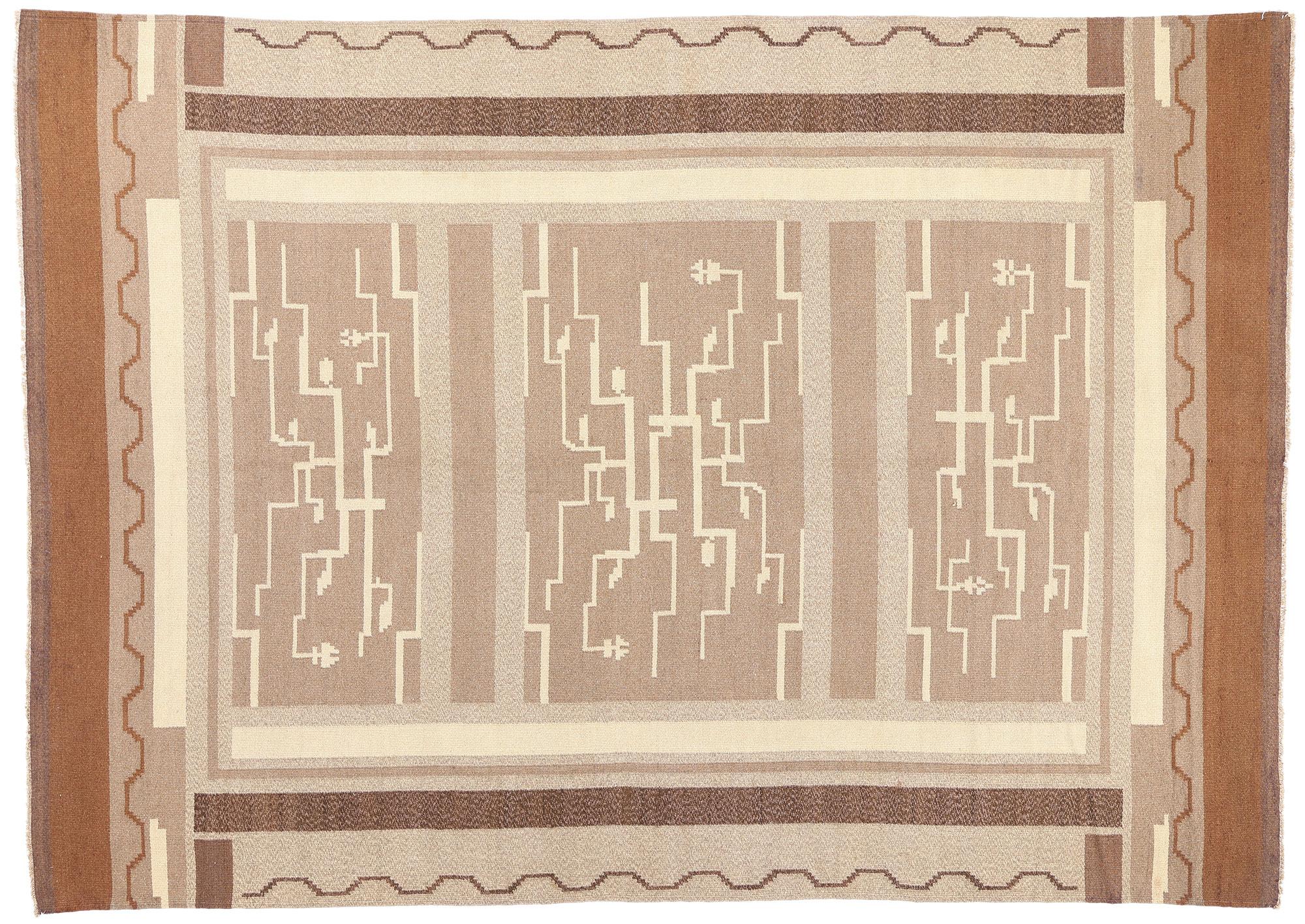 Tappeto a trama piatta finlandese Greta Skogster-Lehtinen del 1920 con stile nordico moderno in vendita 2