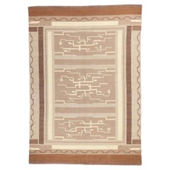 Tapis finlandais Greta Skogster-Lehtinen tissé à plat de style nordique moderne des années 1920