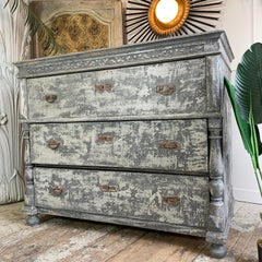1930's Grey Painted Chest of Drawers,  French
