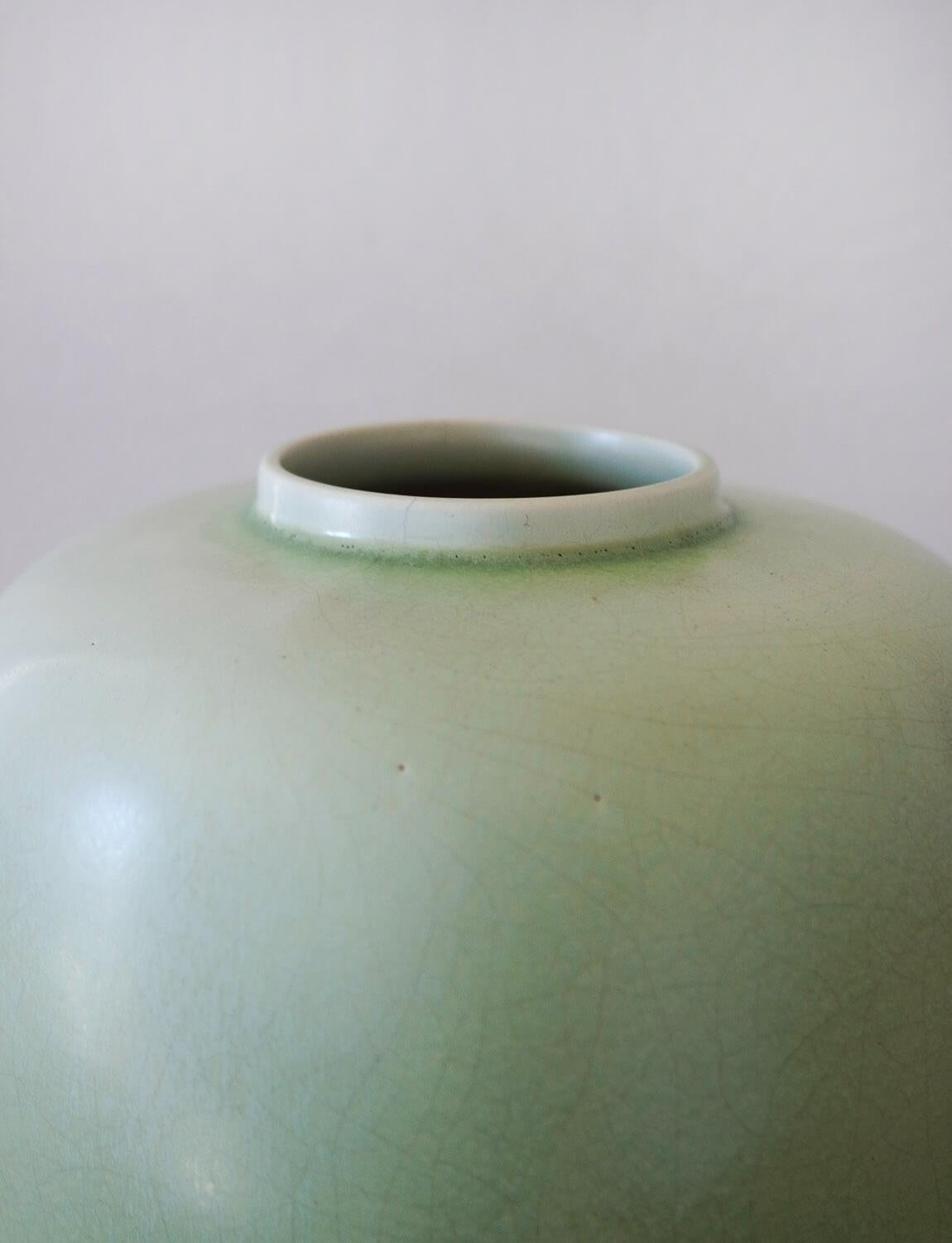 1930er Jahre Guido Andlovitz für Lavenia Celadon Vase (Keramik) im Angebot
