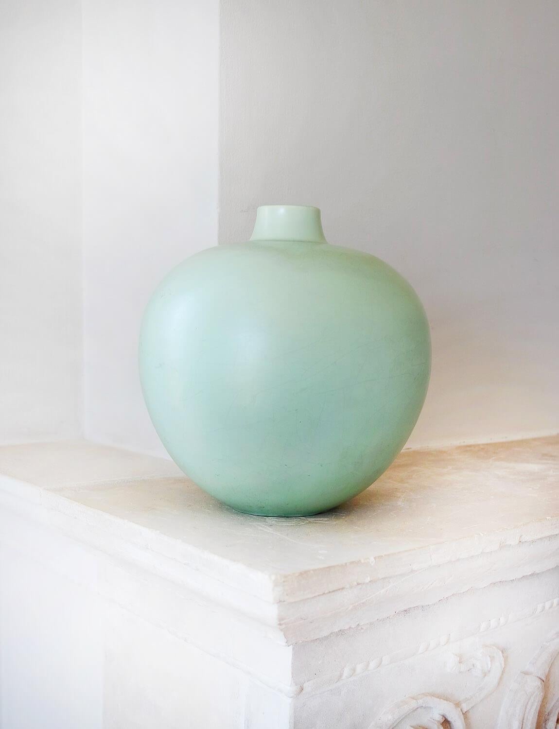 italien Guido Andlovitz pour Lavenia, grand vase en céladon vert, Italie, années 1930 en vente