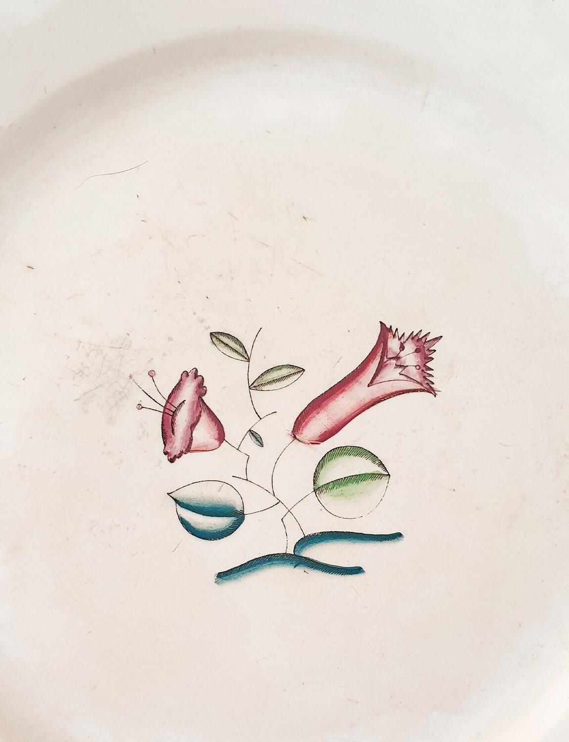 Chinoiserie 1930s Guido Andlovitz Serving Plate with Flower Motif For Sale