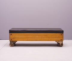 1930s Gustav Leather Werke-Bench Bedside Seating Modern50 Assemblage