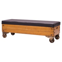 1930s Gustav Leather Werke-Bench Bedside Seating Modern50 Assemblage