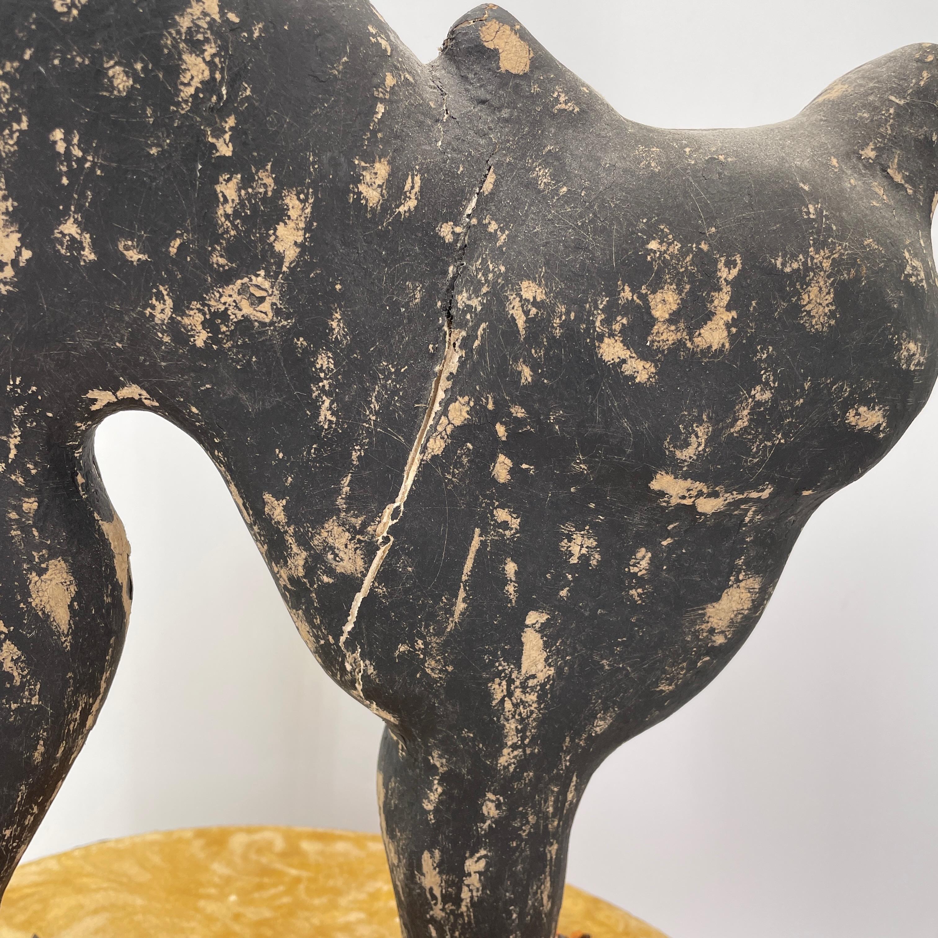 1930er Jahre Hallloween Papier Mache Schwarze Katze Candy Box Seltene amerikanische Mitte des Jahrhunderts im Angebot 4