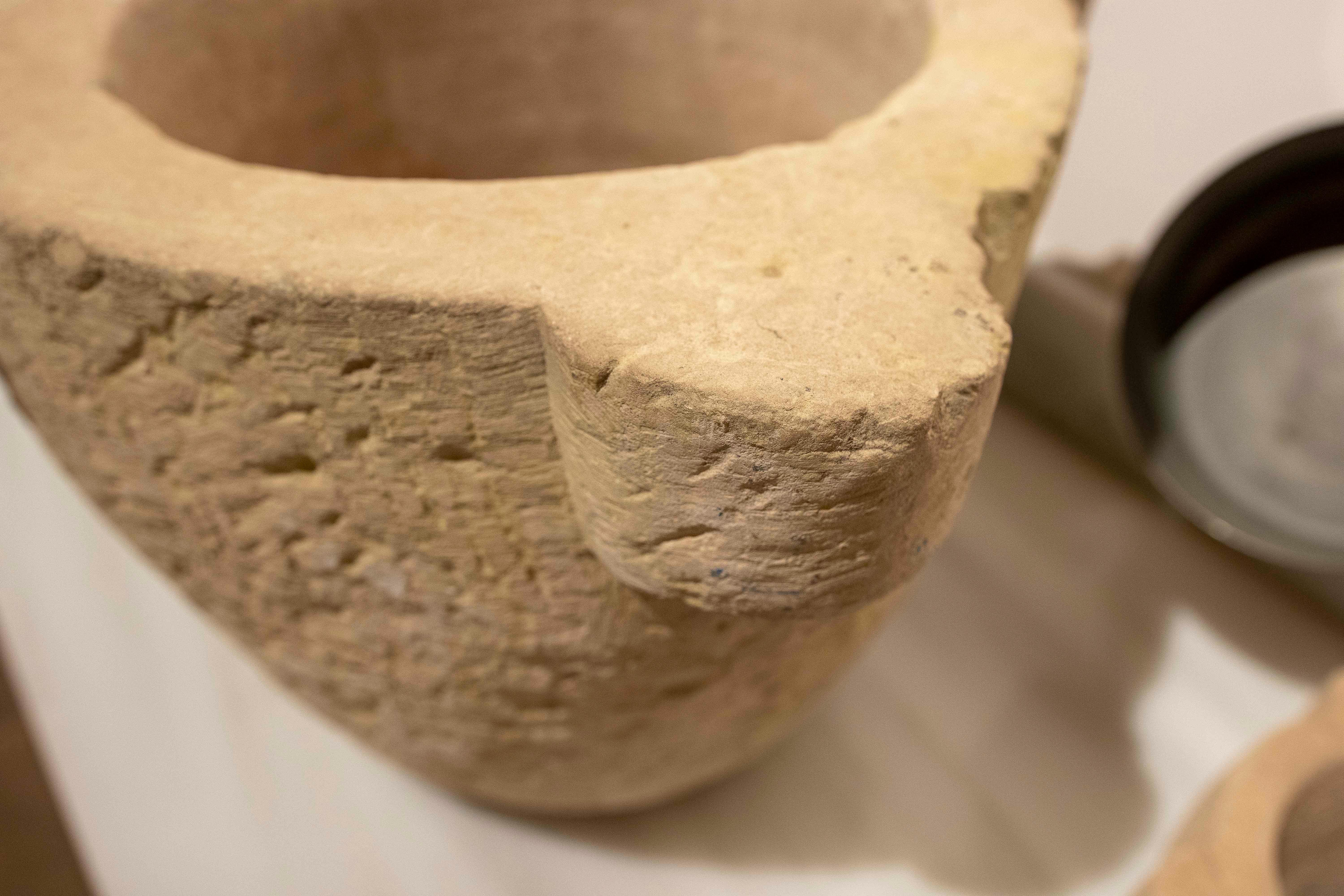 1930s Hand-carved Pharmacy Stone Mortar For Sale 5