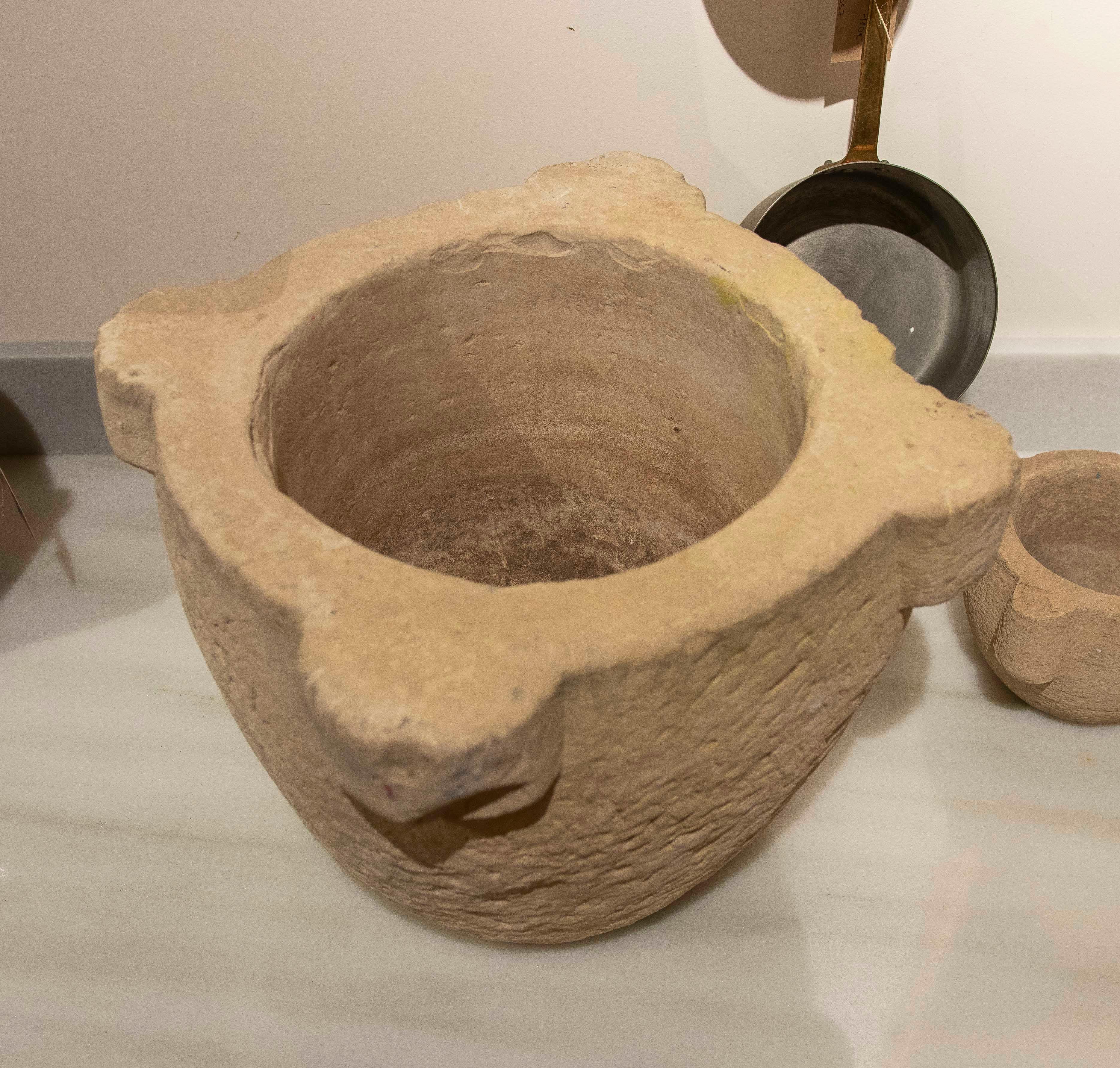 1930s Hand-carved Pharmacy Stone Mortar For Sale 6