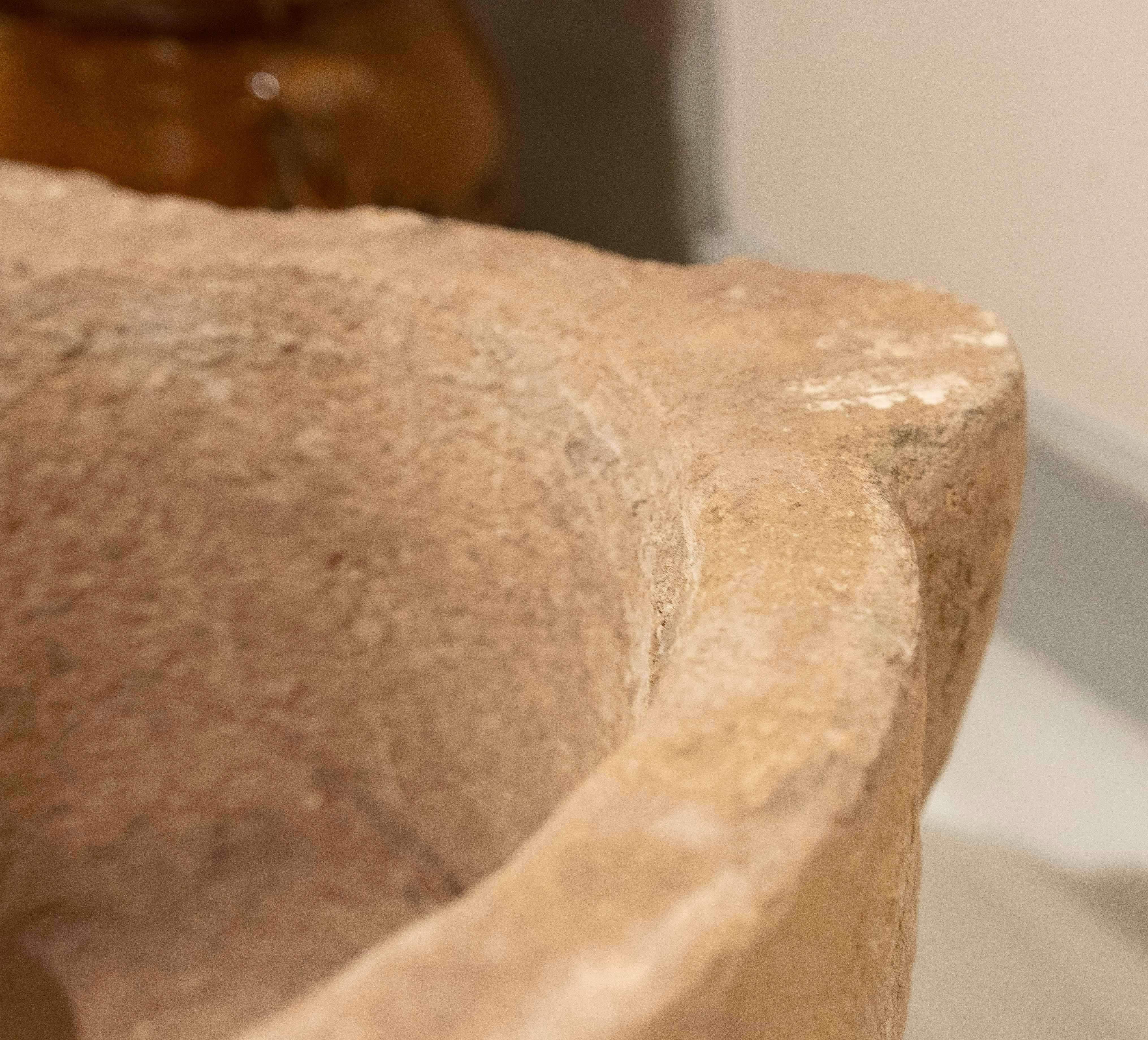1930s Hand Carved Pharmacy Stone Mortar For Sale 9