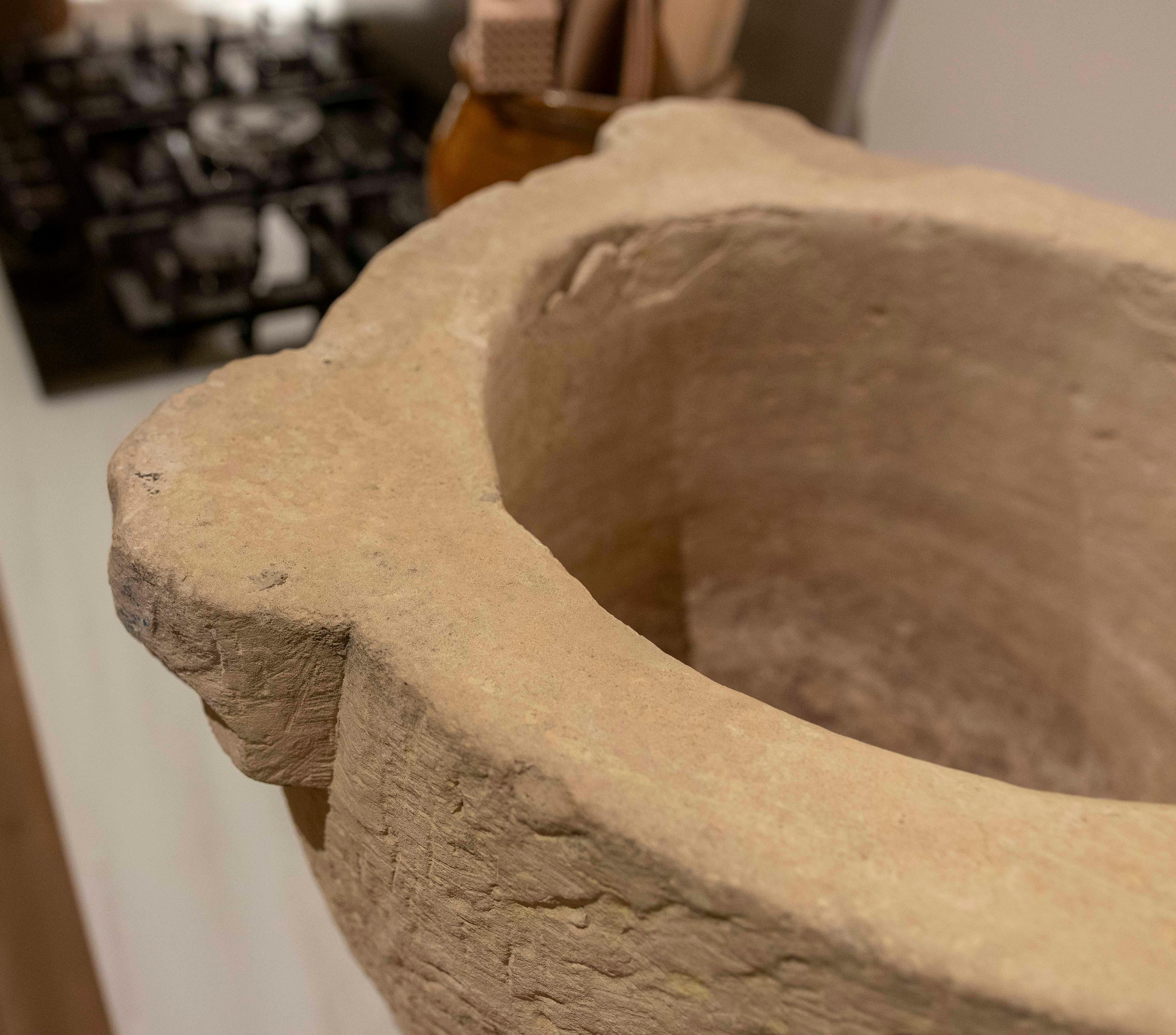 1930s Hand-carved Pharmacy Stone Mortar For Sale 4