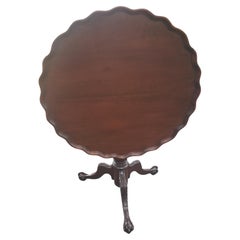 Retro 1930s Hand Crafted Mahogany Large Pie Crust Tilt-Top Table with Ball & Claw Feet