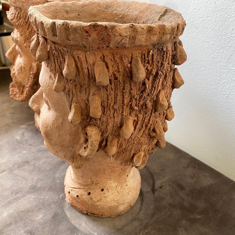 1930s HandCrafted Terracotta Sicilian Moro Head Vases at 1stDibs
