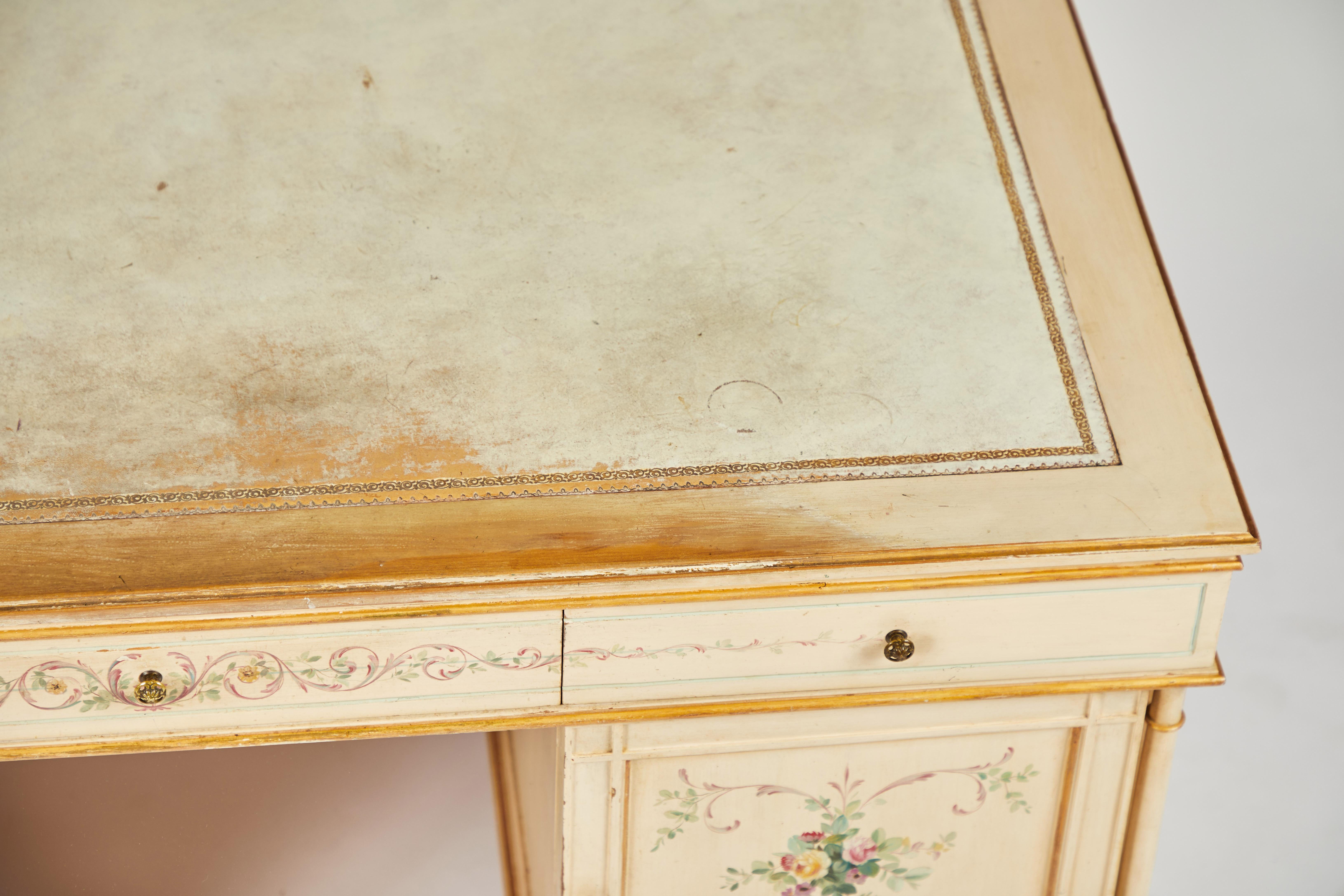 1930s Hand Painted Desk in the Continental Style In Good Condition In Los Angeles, CA