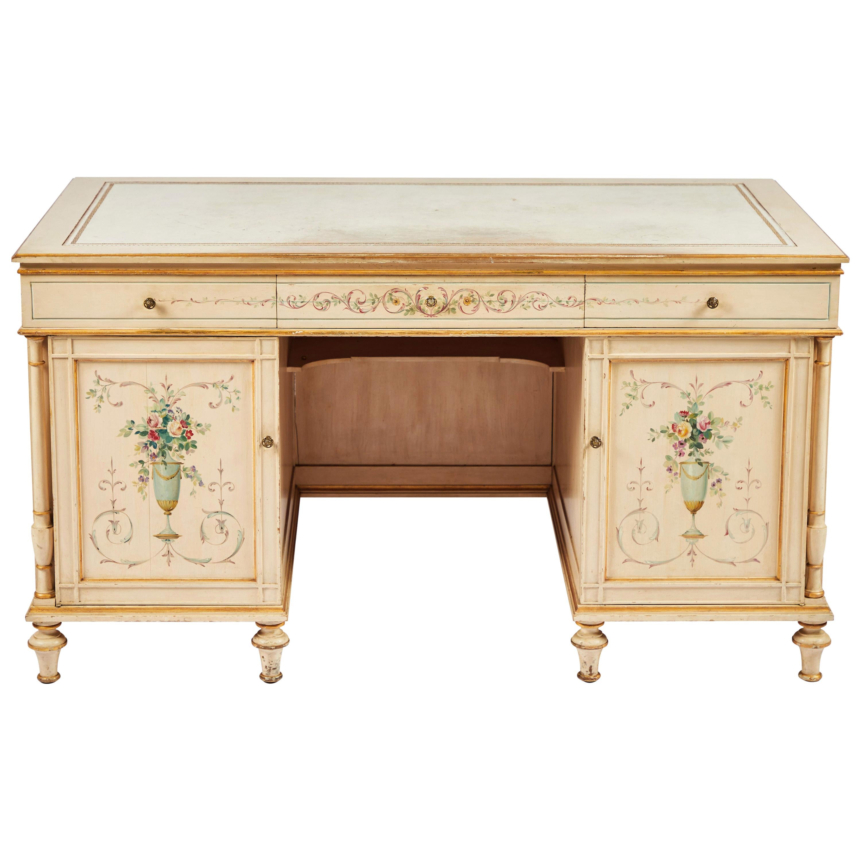 1930s Hand Painted Desk in the Continental Style