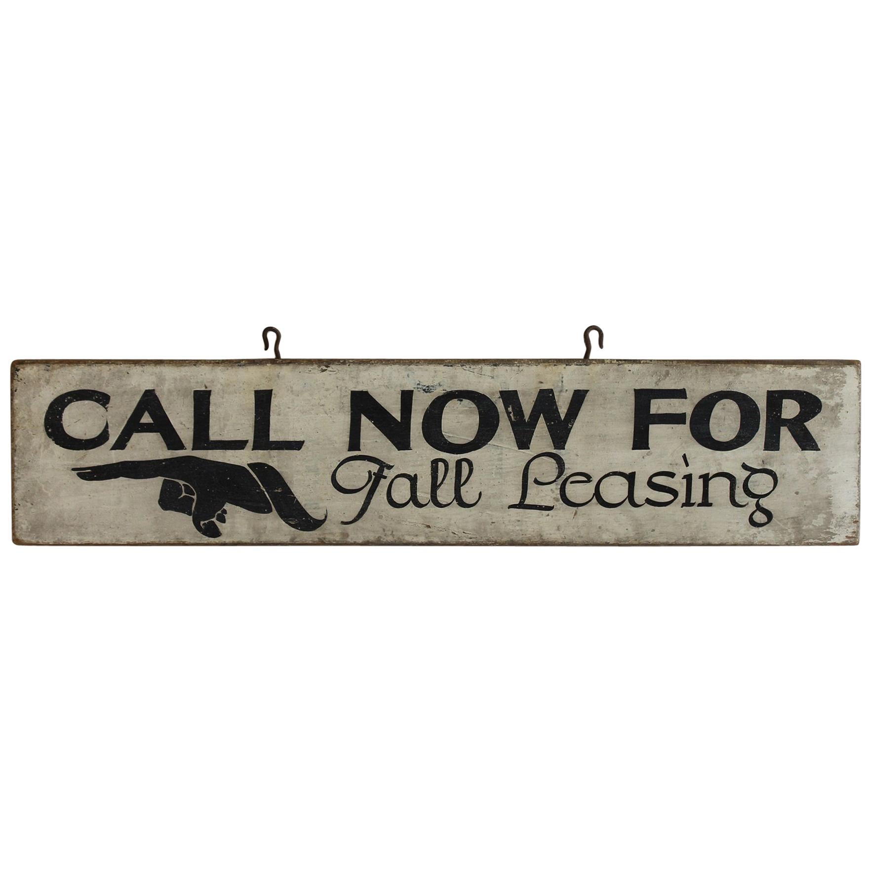 1930s Hand Painted Directional Wood Sign  For Sale