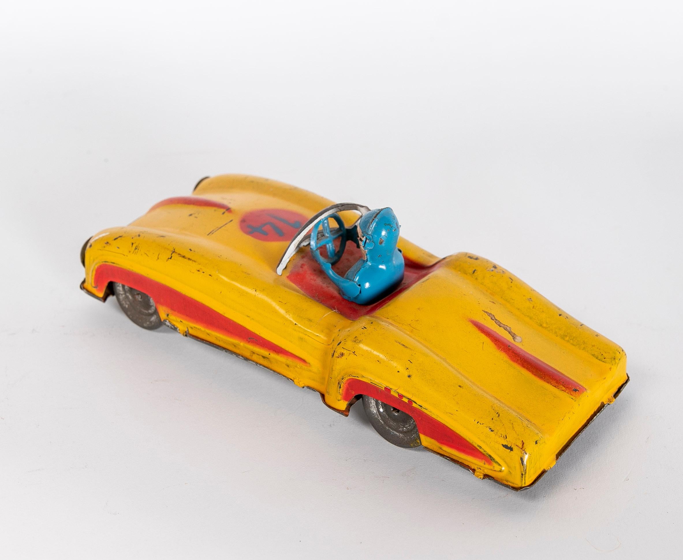1930s Hand Painted Tinplate Car For Sale 2