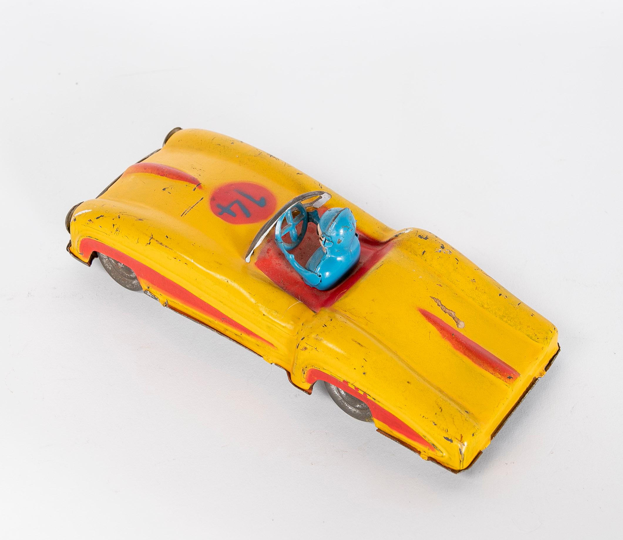 1930s Hand Painted Tinplate Car For Sale 3