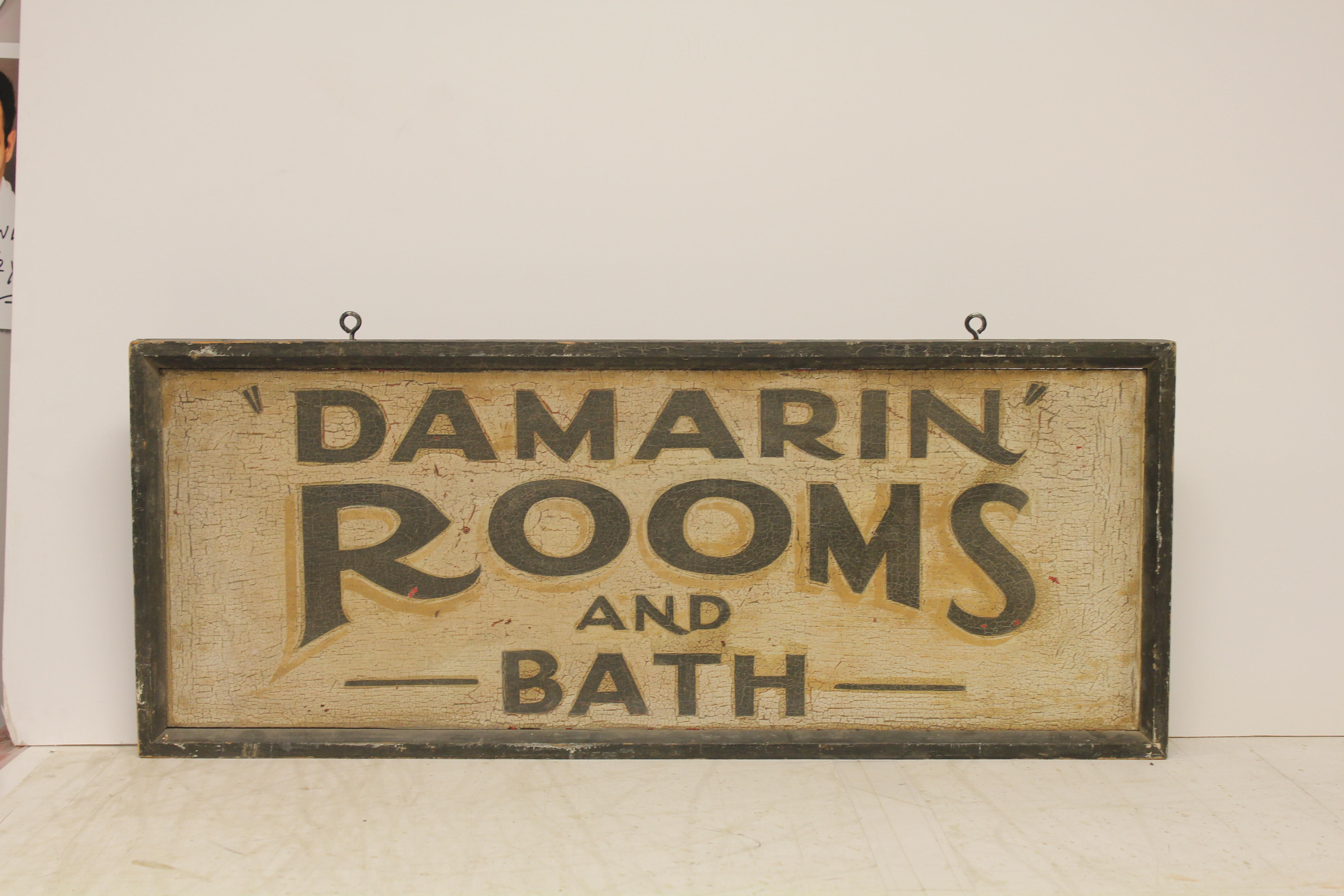 1930s Hand Painted Double Sided Wood Sign 