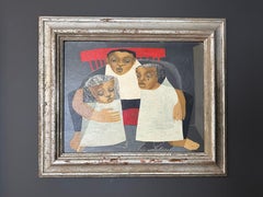 1930s Harlem Renaissance Modernist Portrait Painting after Charles Alston