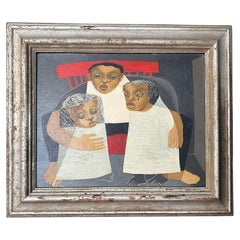 1930s Harlem Renaissance Modernist Portrait Painting after Charles Alston