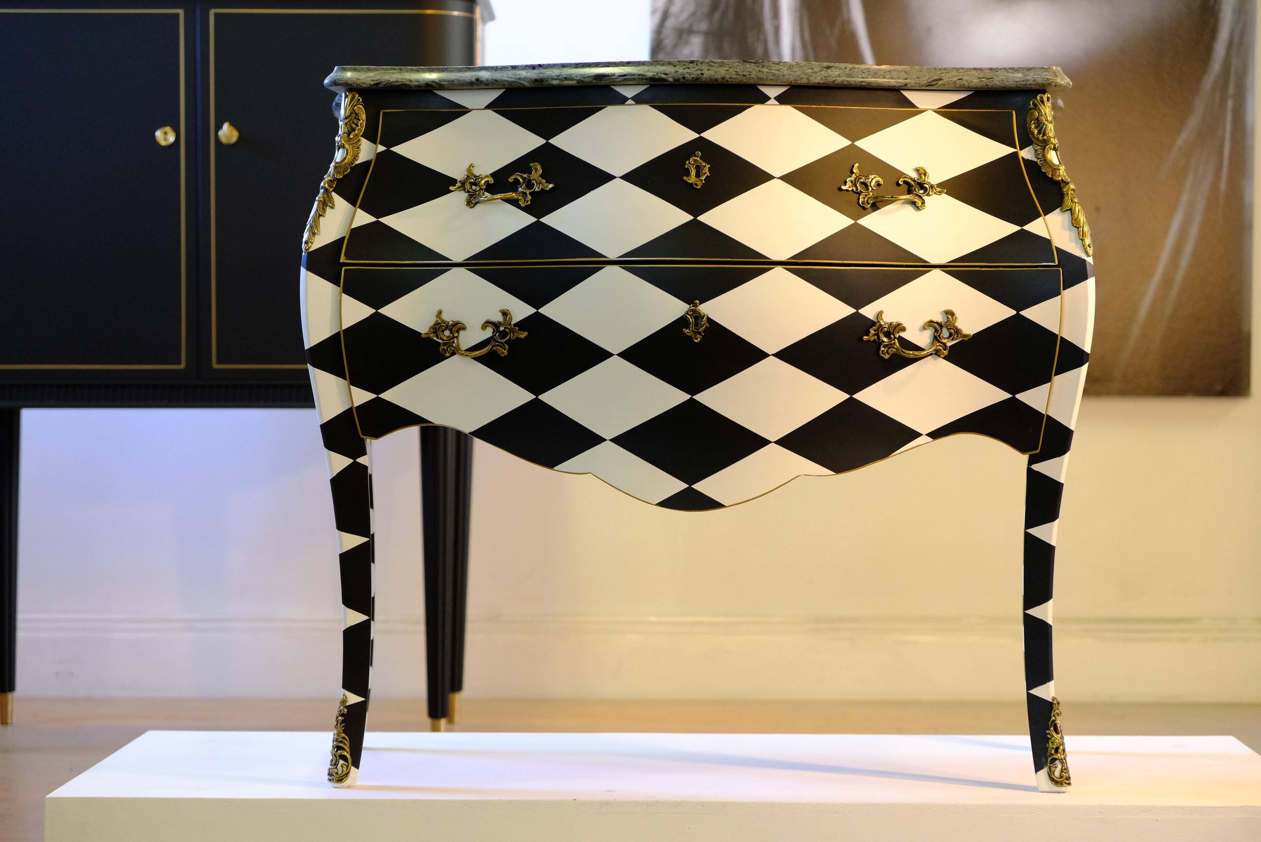 1930's Harlequin Louis XV Style Commode For Sale 9