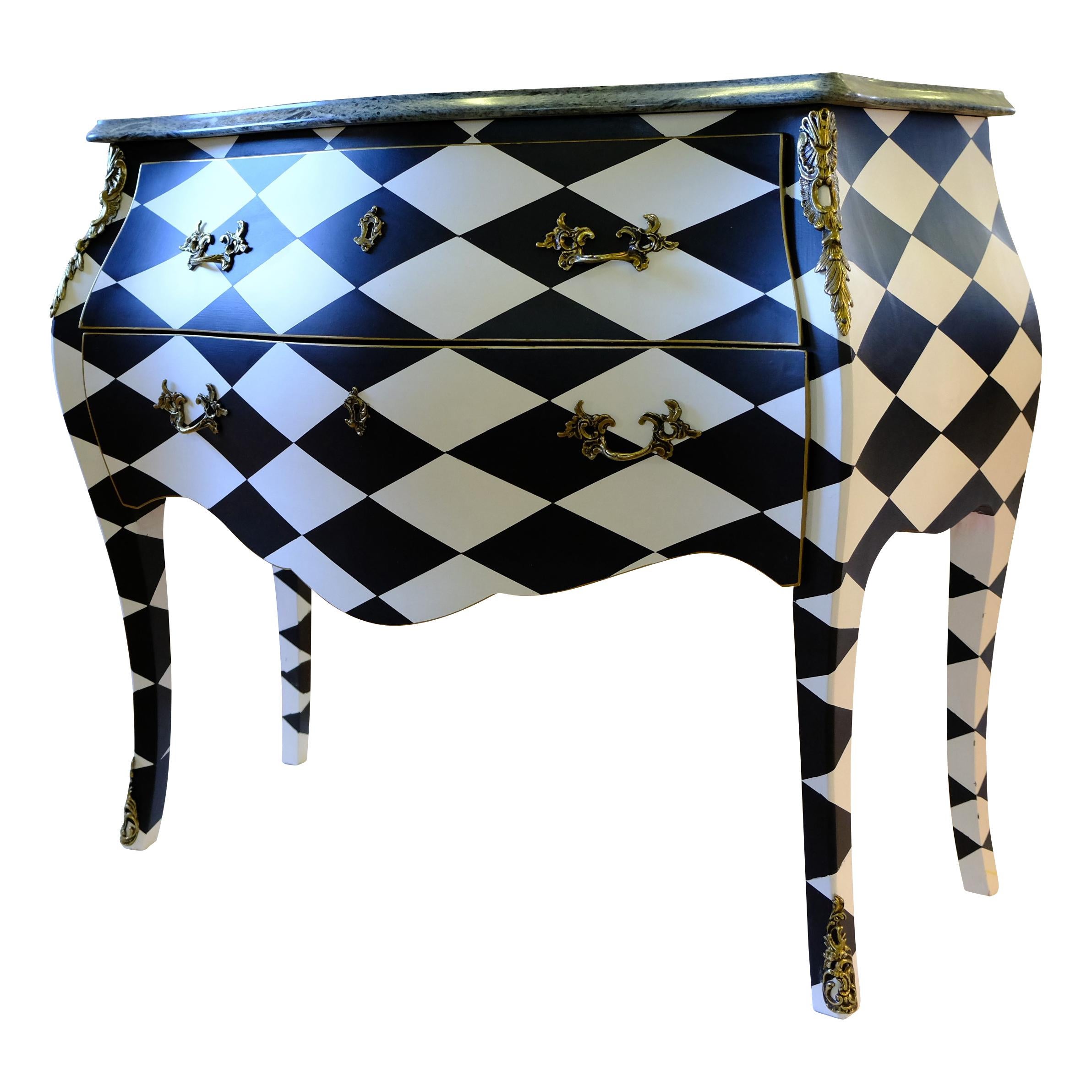 1930's Harlequin Louis XV Style Commode For Sale 11