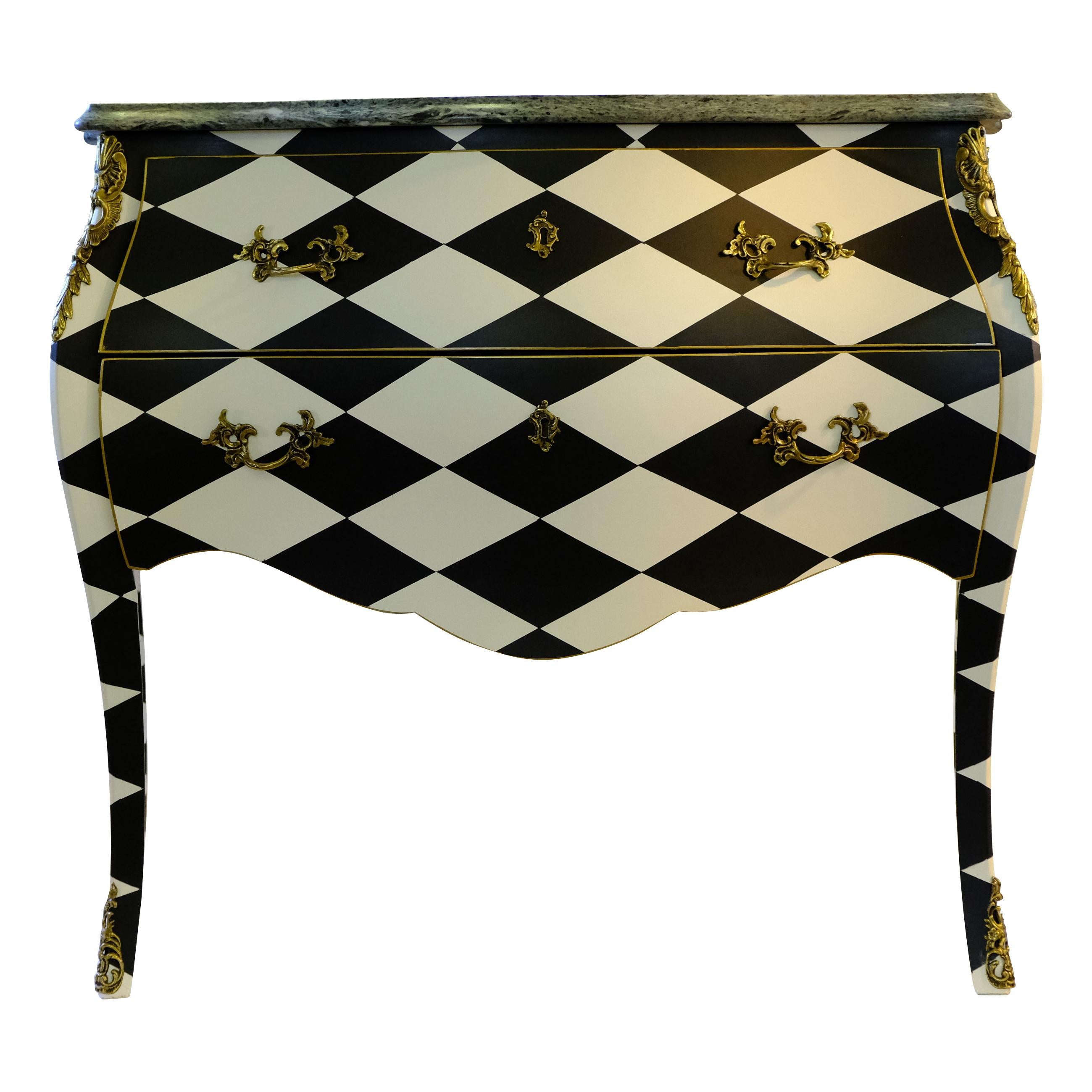 1930's Harlequin Louis XV Style Commode For Sale 12