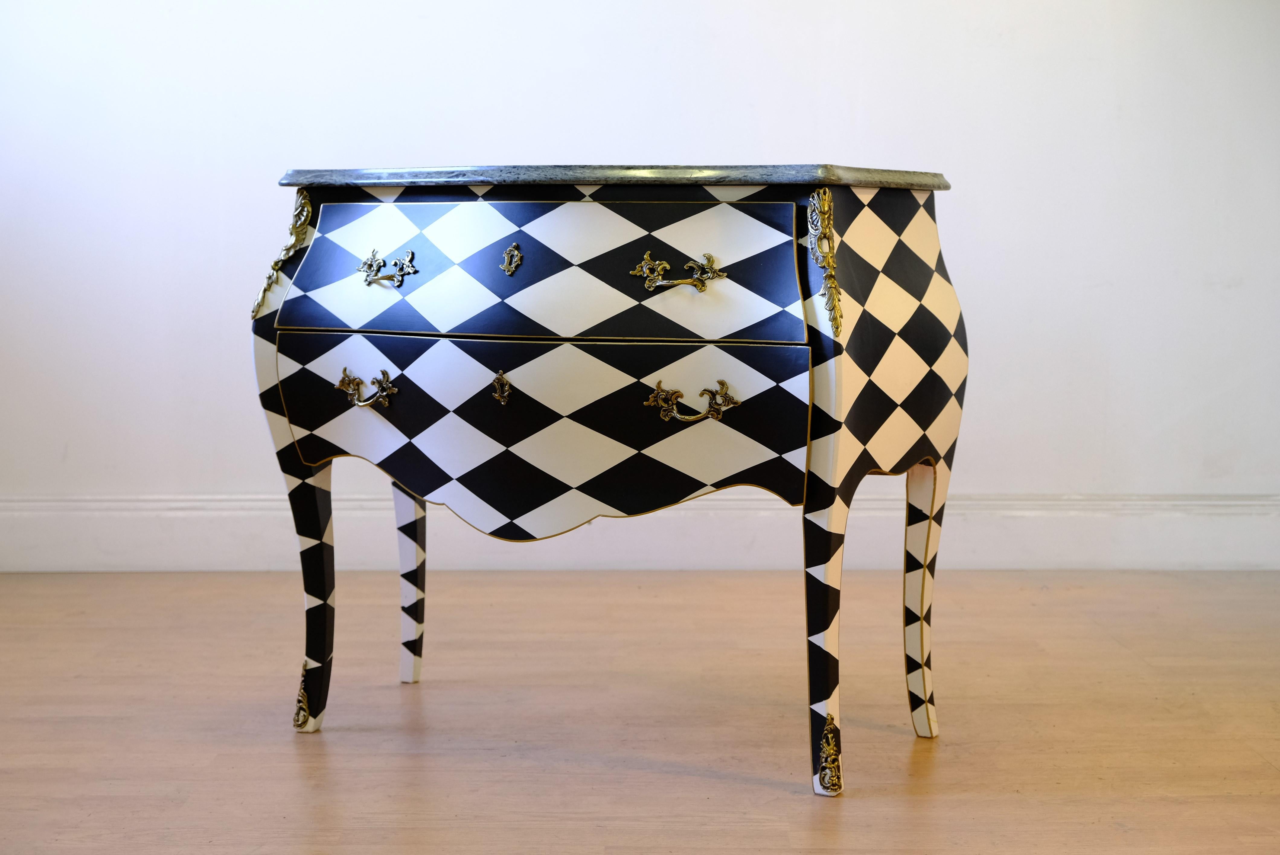 1930's Harlequin Louis XV Style Commode For Sale 1