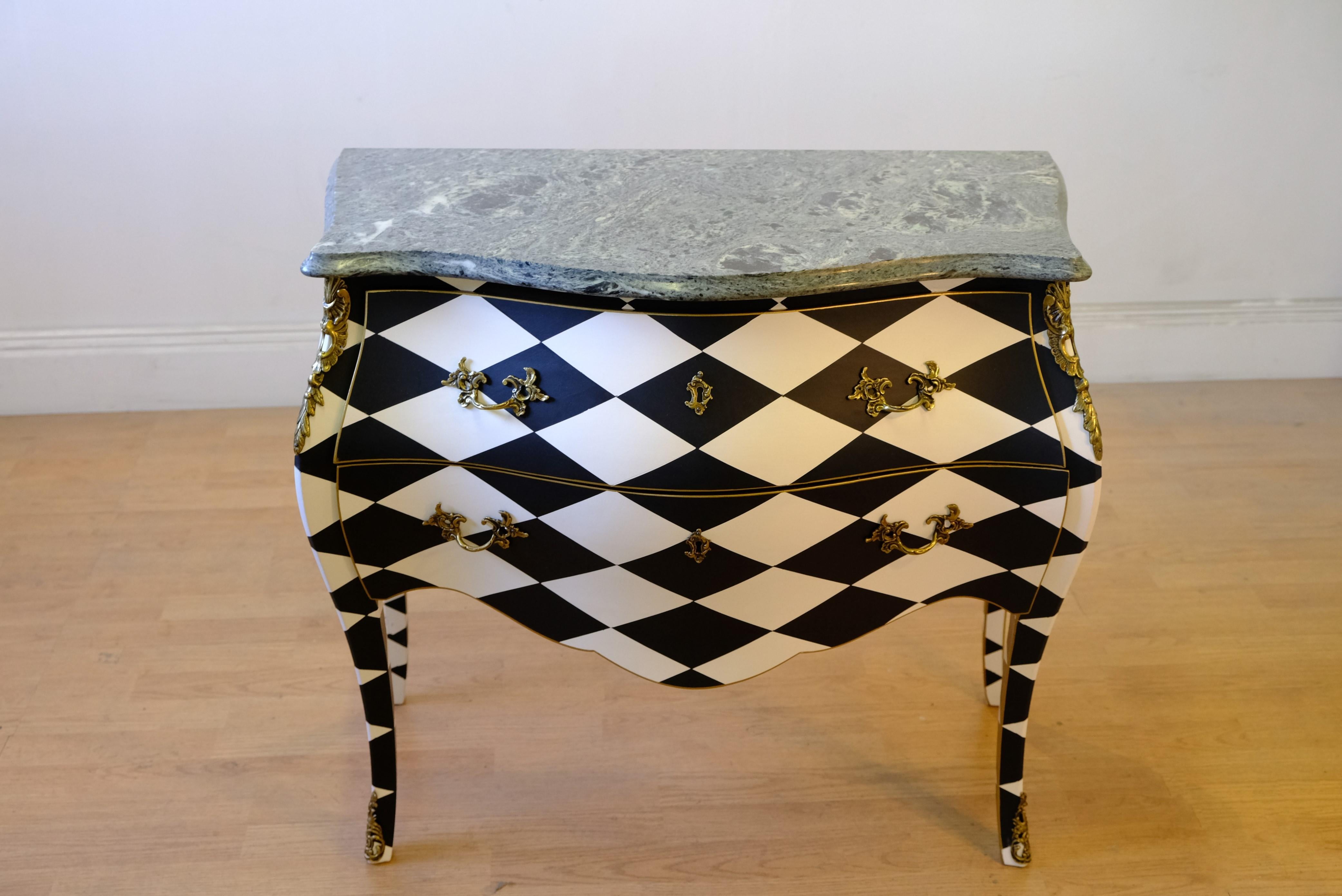 1930's Harlequin Louis XV Style Commode For Sale 3