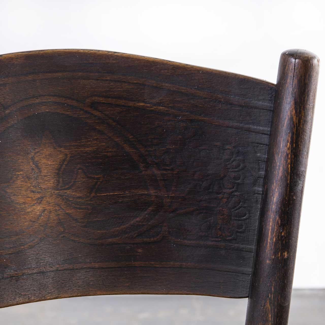 1930’s Harlequin set of original bentwood dining chairs – set of seven
1930’s Harlequin set of original bentwood dining chairs – set of seven. Founded in the early 19th Century by Michael Thonet, Thonet invented the process of steam bending wood
