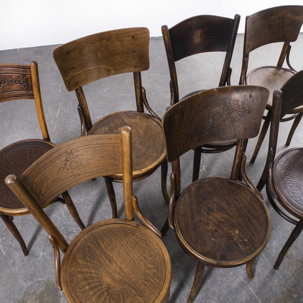 Mid-20th Century 1930's Harlequin Set of Original Bentwood Dining Chairs, Set of Seven