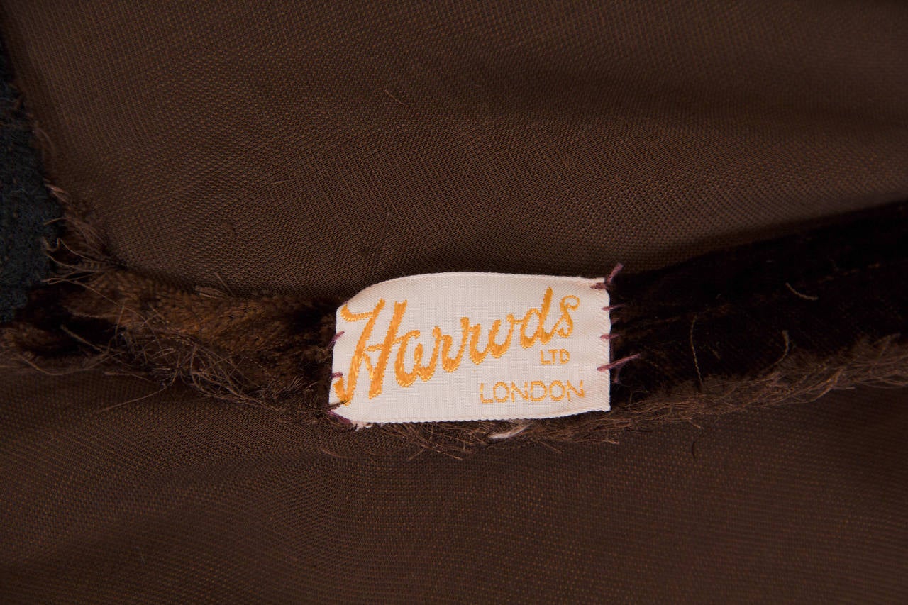 1930S HARRODS Chocolate Brown Asymmetrically Draped Bias Silk Velvet Gown 2