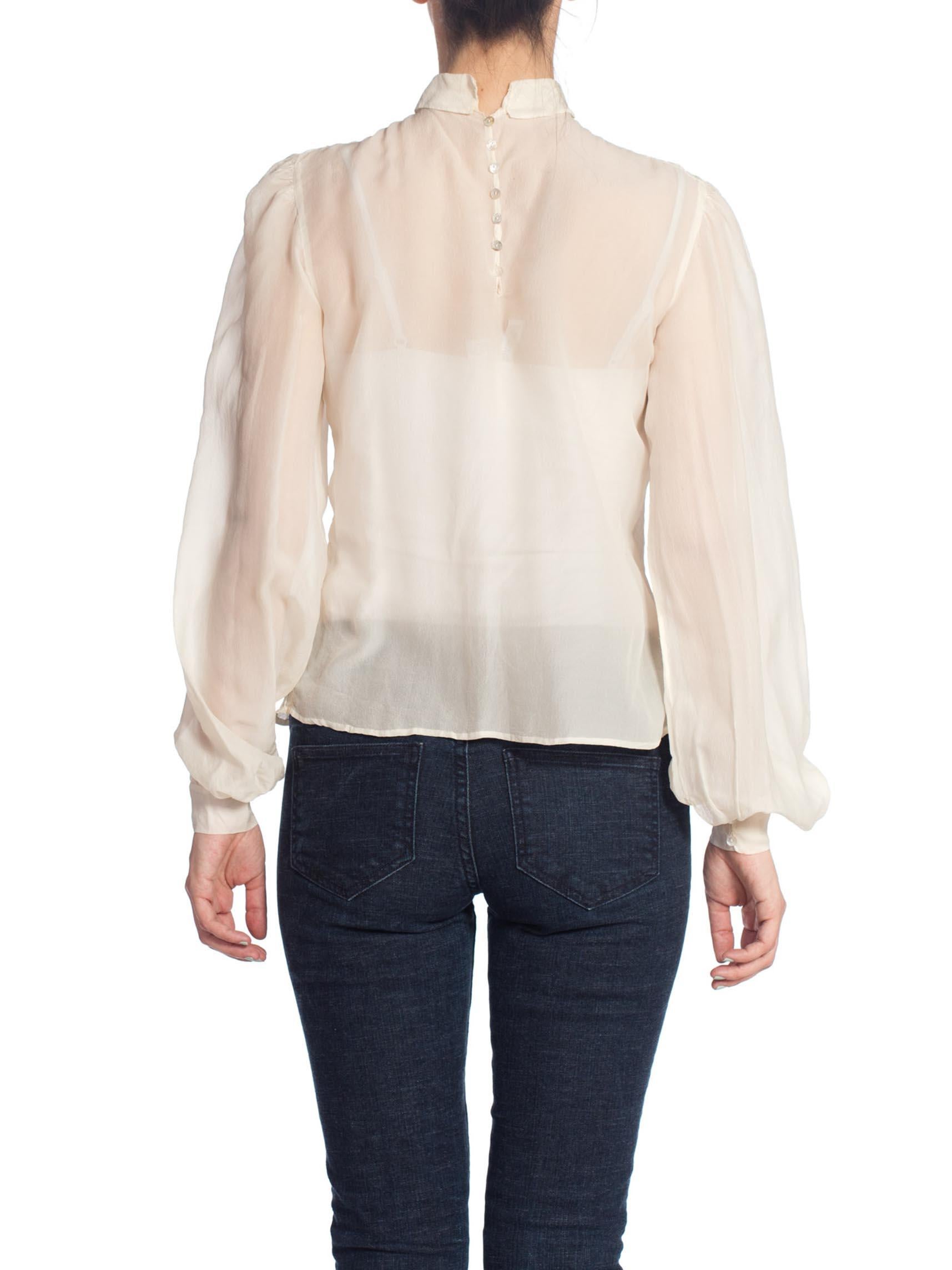 ivory chiffon blouse