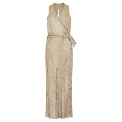 Vintage 1930s Haute Couture Silver Lame Evening Dress