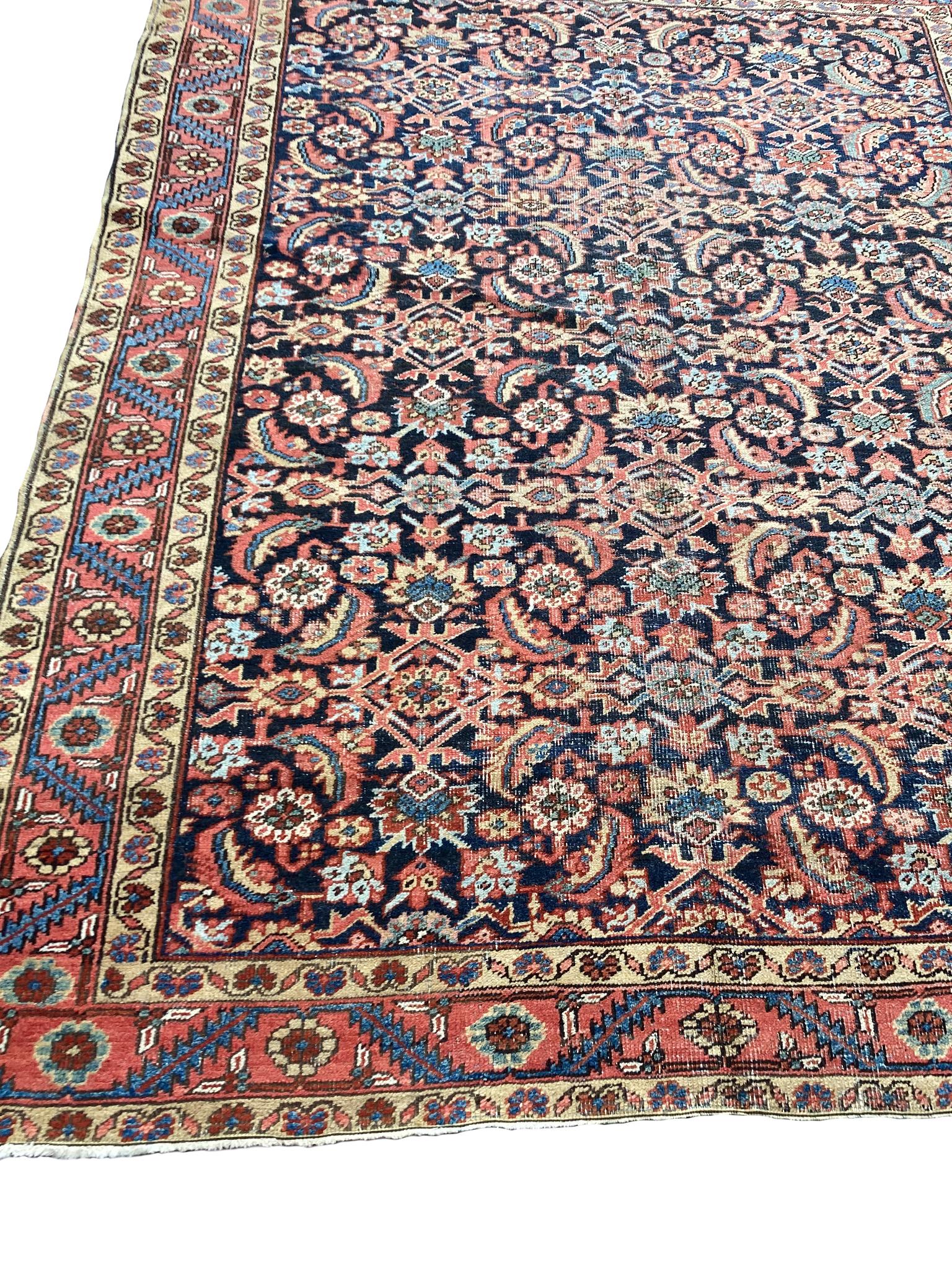 Hand-Knotted 1930s Heriz Rug