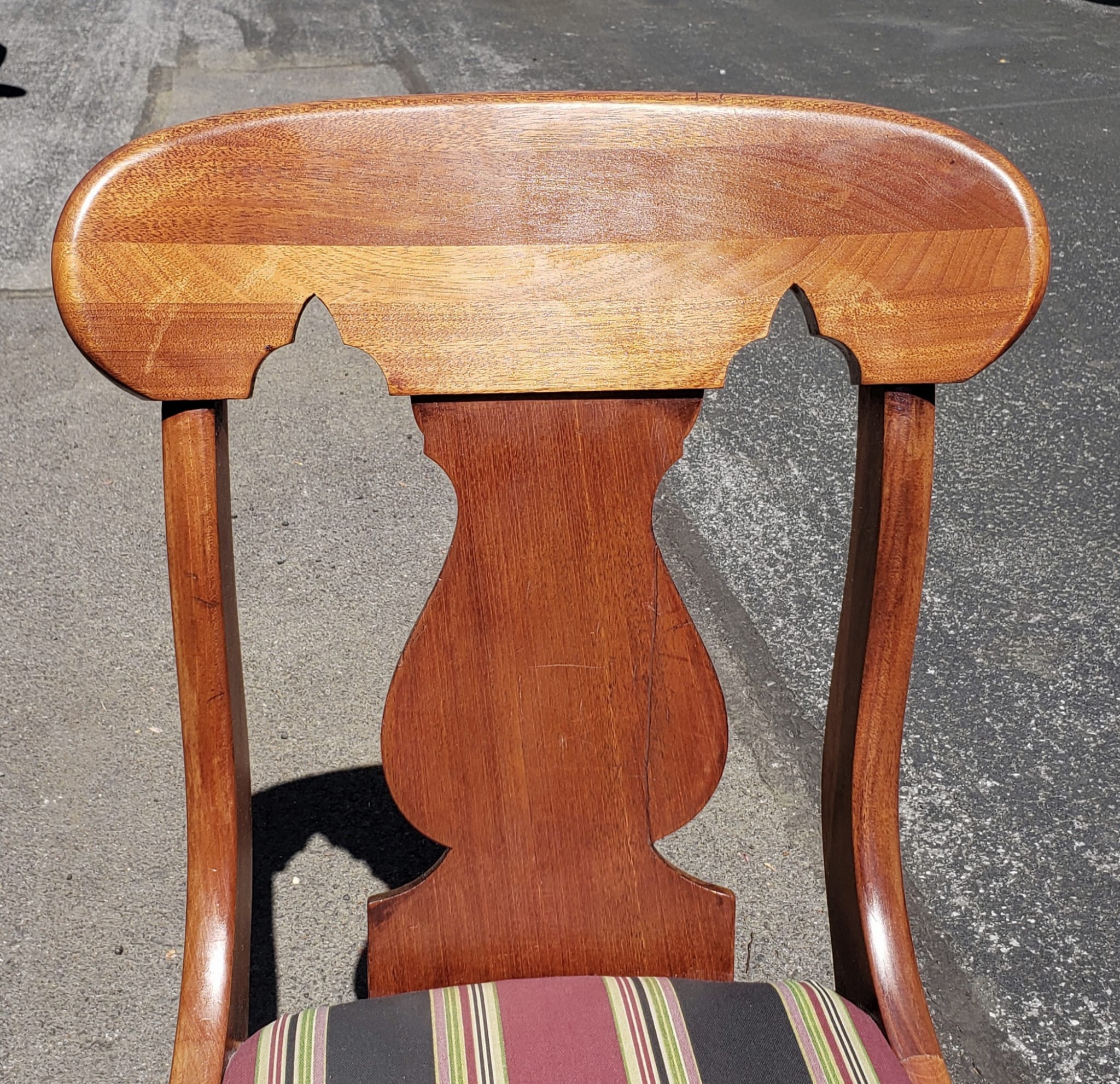 1930s Hickory Chair Empire Klismos Mahogany and Upholstered Seat Side Chairs For Sale 2