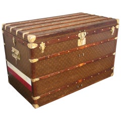 Vintage 1930s High Louis Vuitton Trunk, Louis Vuitton Courrier Steamer Trunk Extra Large