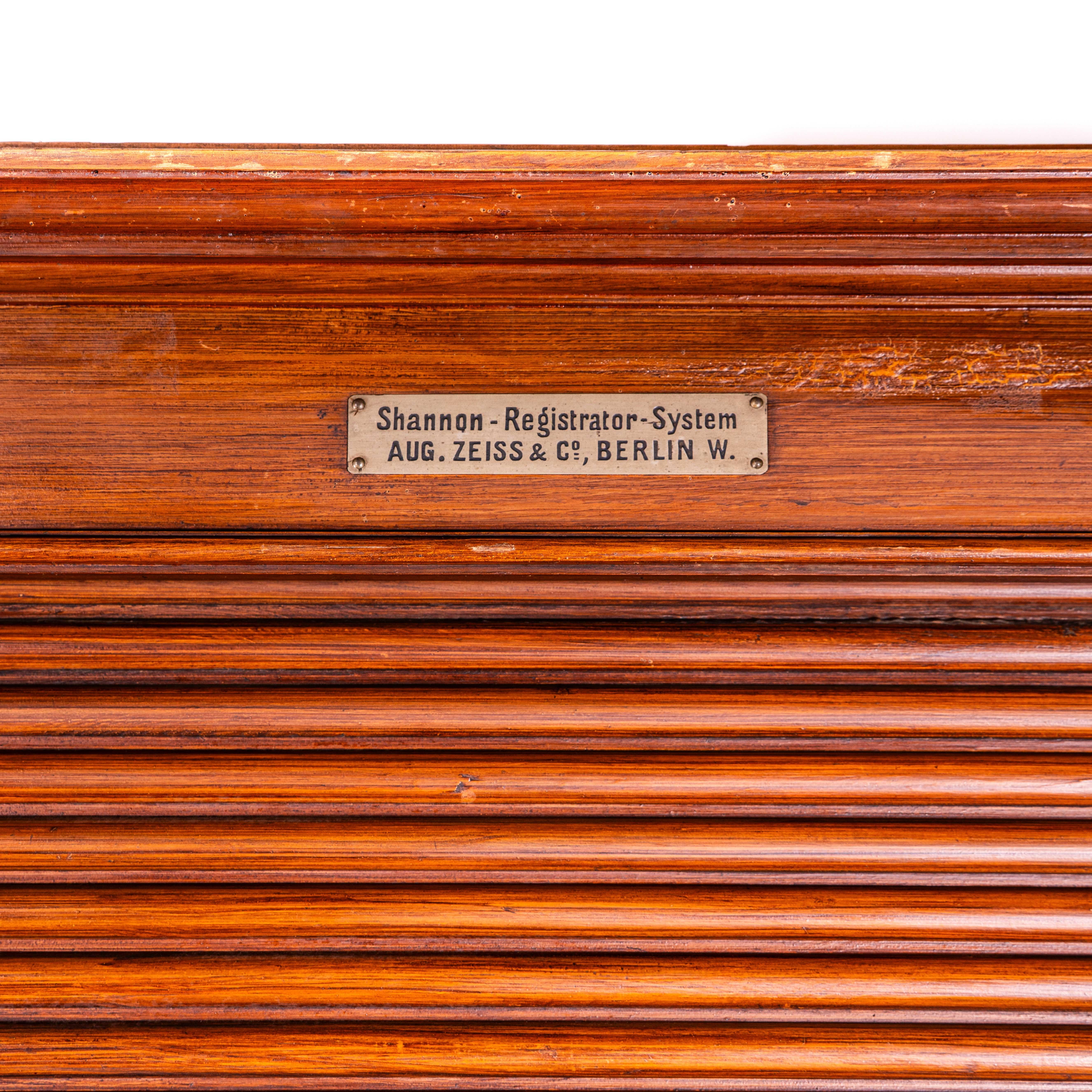 1930's Highly Original German Tambour Fronted Atelier Cabinet 6