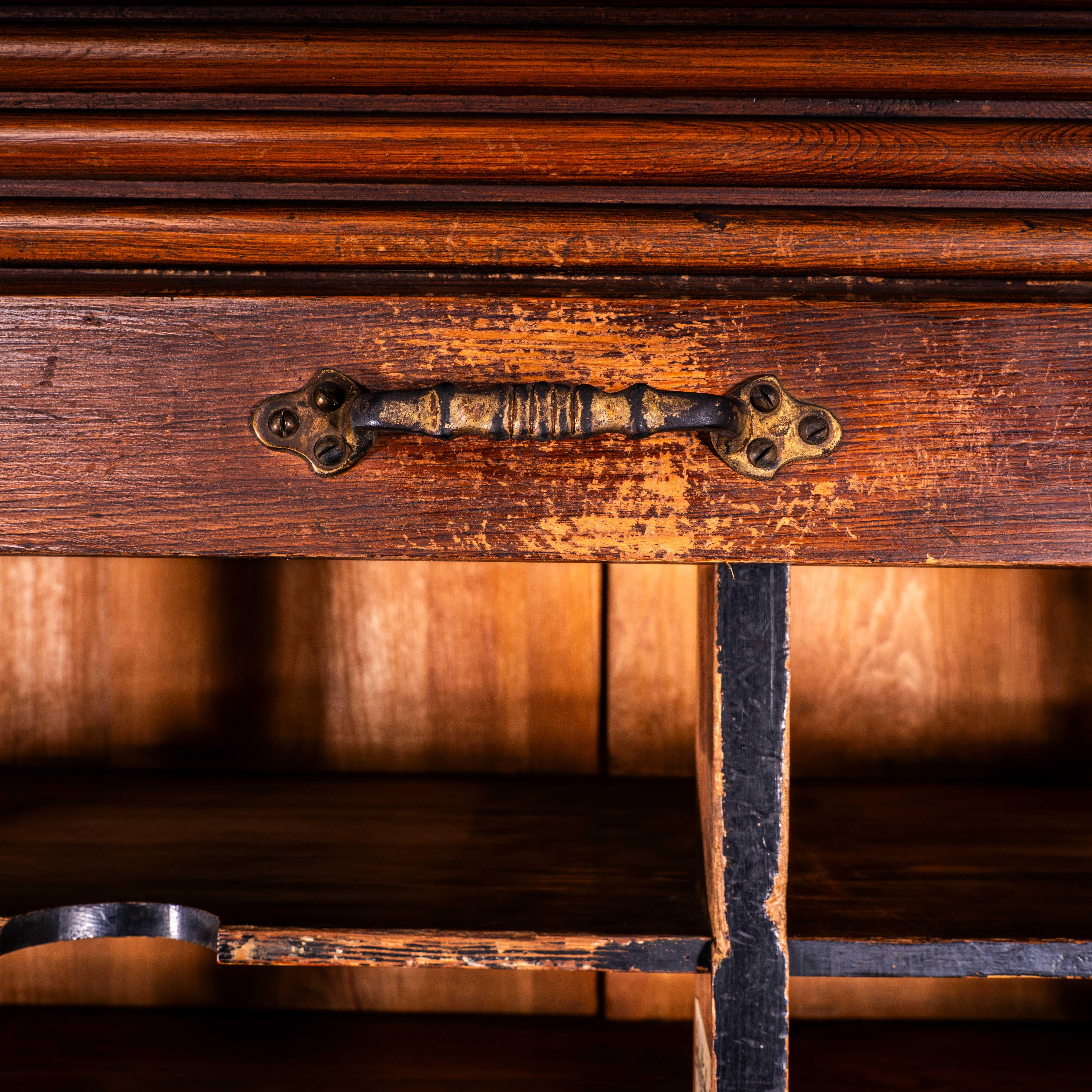 1930's Highly Original German Tambour Fronted Atelier Cabinet 2
